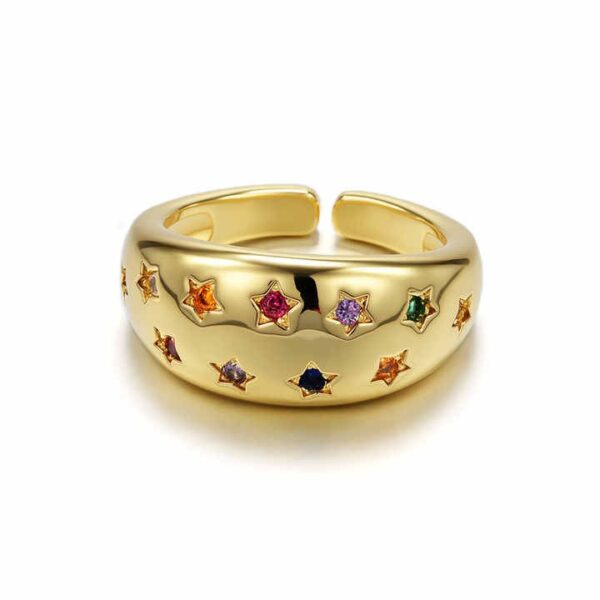Colorful zirconia stones ring